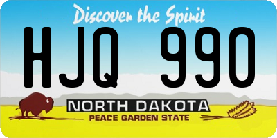 ND license plate HJQ990