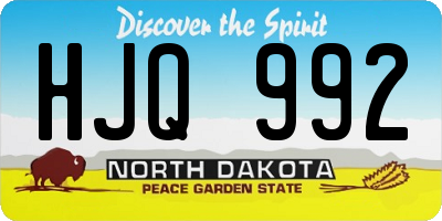 ND license plate HJQ992