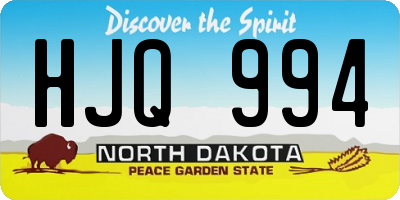 ND license plate HJQ994