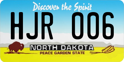 ND license plate HJR006
