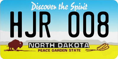 ND license plate HJR008