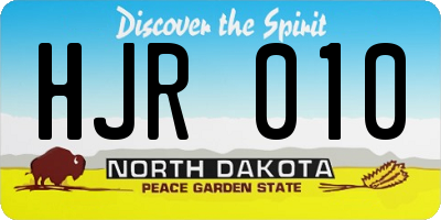 ND license plate HJR010