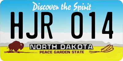 ND license plate HJR014