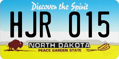 ND license plate HJR015