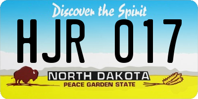 ND license plate HJR017