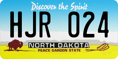 ND license plate HJR024
