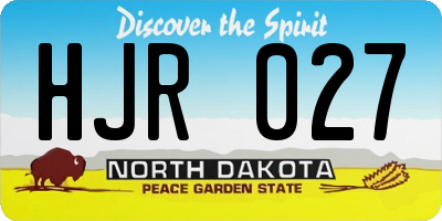 ND license plate HJR027