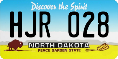 ND license plate HJR028