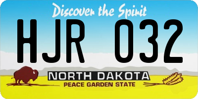 ND license plate HJR032
