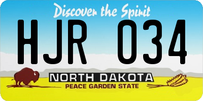 ND license plate HJR034