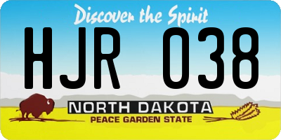 ND license plate HJR038