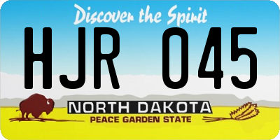 ND license plate HJR045