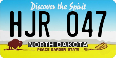 ND license plate HJR047
