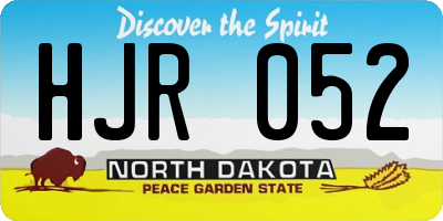 ND license plate HJR052