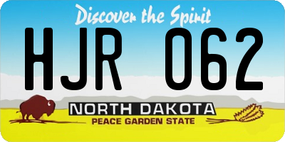 ND license plate HJR062