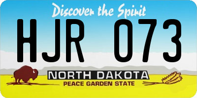 ND license plate HJR073