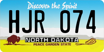 ND license plate HJR074