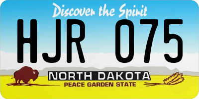 ND license plate HJR075