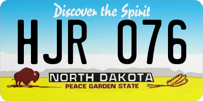 ND license plate HJR076