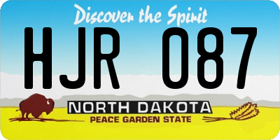 ND license plate HJR087