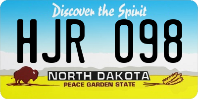 ND license plate HJR098