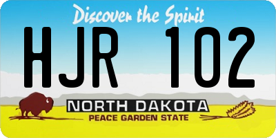 ND license plate HJR102