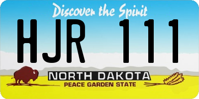 ND license plate HJR111