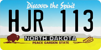 ND license plate HJR113