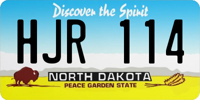 ND license plate HJR114