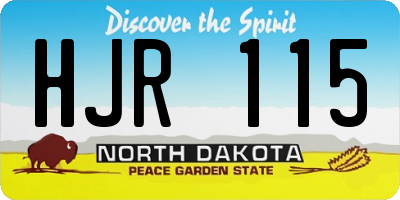 ND license plate HJR115