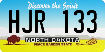 ND license plate HJR133