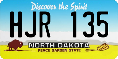 ND license plate HJR135