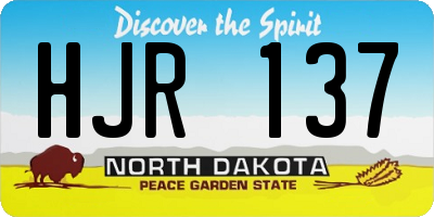 ND license plate HJR137
