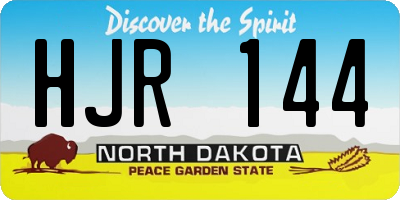 ND license plate HJR144
