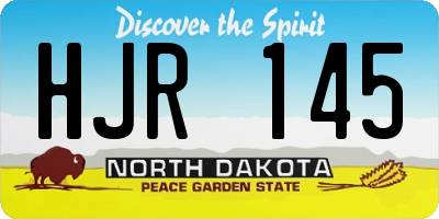 ND license plate HJR145