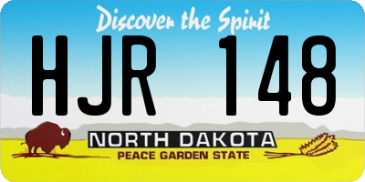 ND license plate HJR148