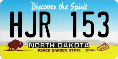 ND license plate HJR153