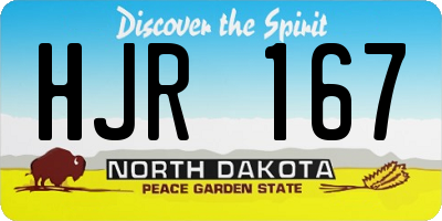 ND license plate HJR167
