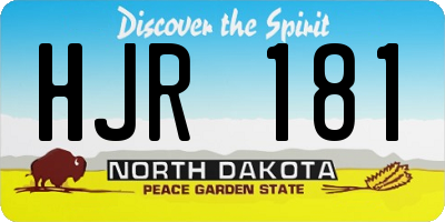 ND license plate HJR181