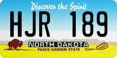 ND license plate HJR189