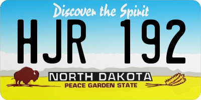 ND license plate HJR192