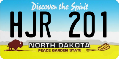 ND license plate HJR201