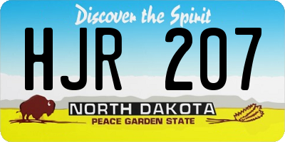 ND license plate HJR207