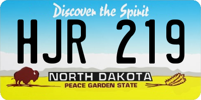 ND license plate HJR219