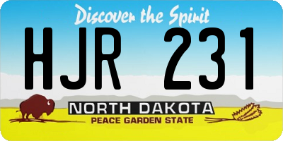 ND license plate HJR231