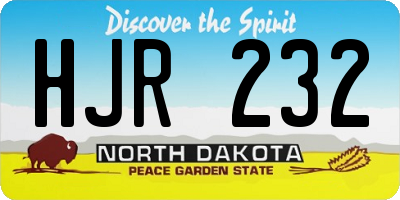 ND license plate HJR232
