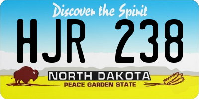 ND license plate HJR238