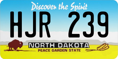 ND license plate HJR239