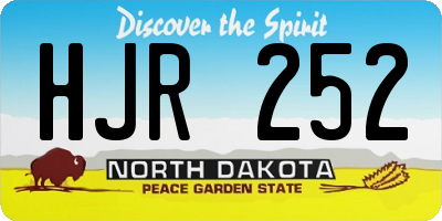 ND license plate HJR252