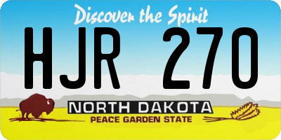 ND license plate HJR270